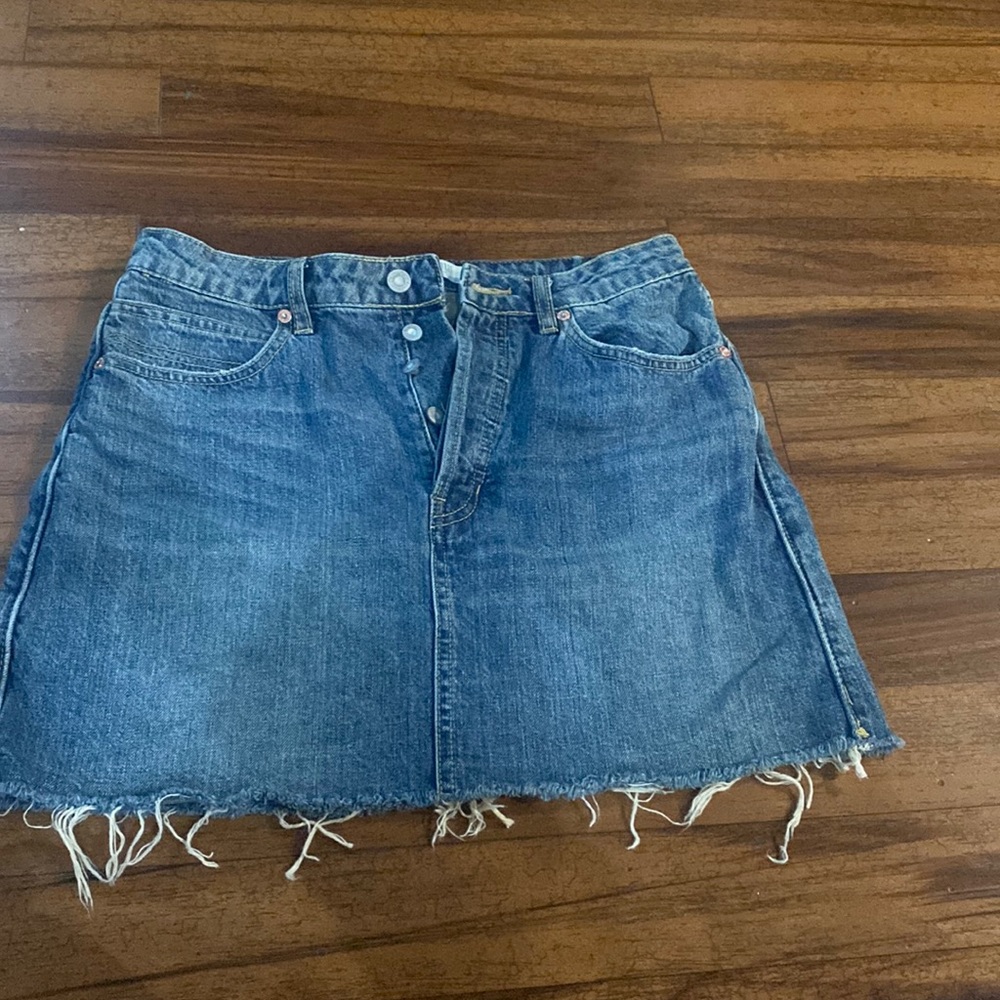 We The Free Five Button Denim Mini Skirt
